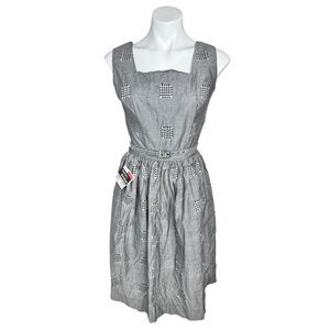 Vintage 1960s Dan River Wrinkl-Shed Dri-Don Gingham Patch Dress NWT